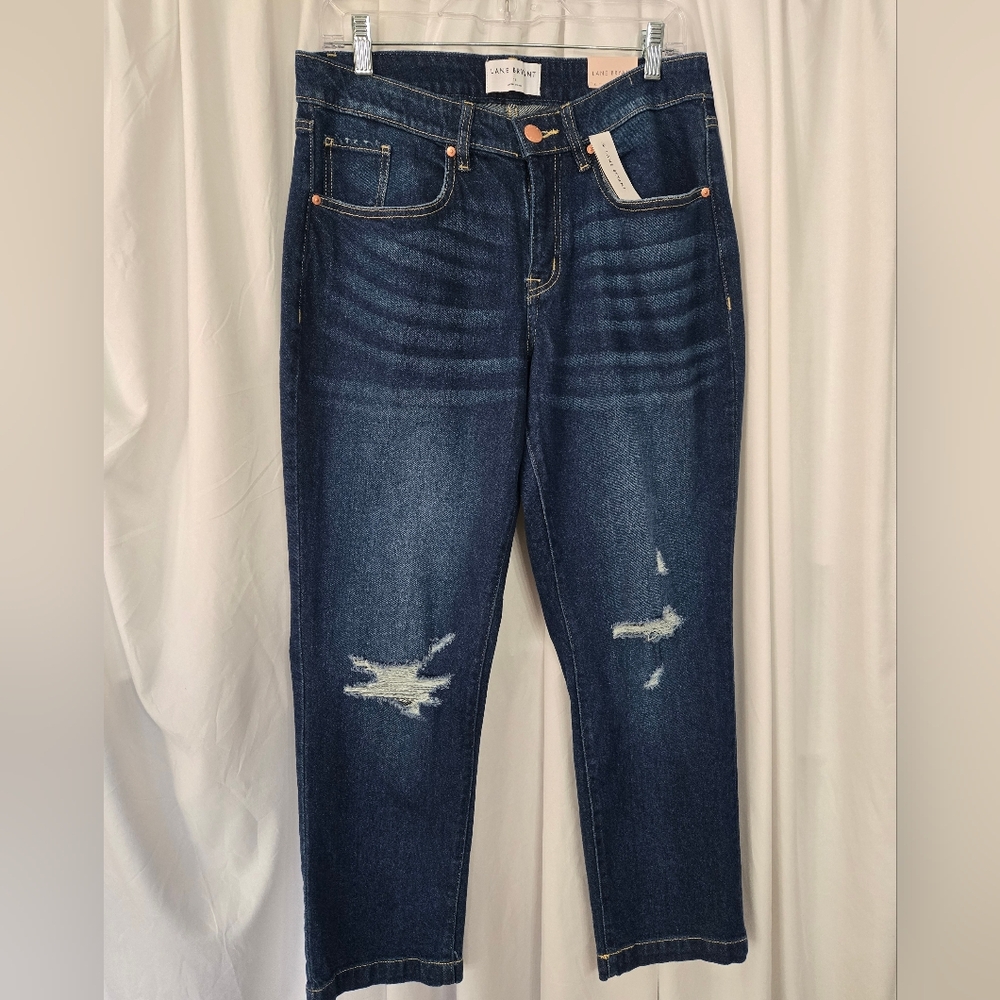 Lane Bryant Signature Slim Straight Ankle Blue Mid Rise Fall Jeans Size 12